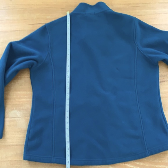 Lands’ End Teal Color Fleece Fall Facket Zipper- Like New - Ladies Large 14-16 - Picture 13 of 15